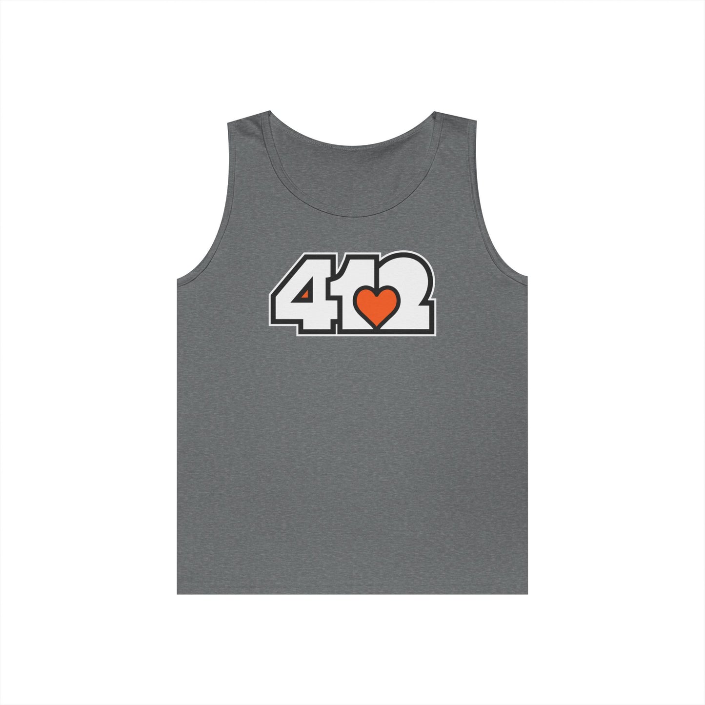 Orange Heart Cotton Tank Top