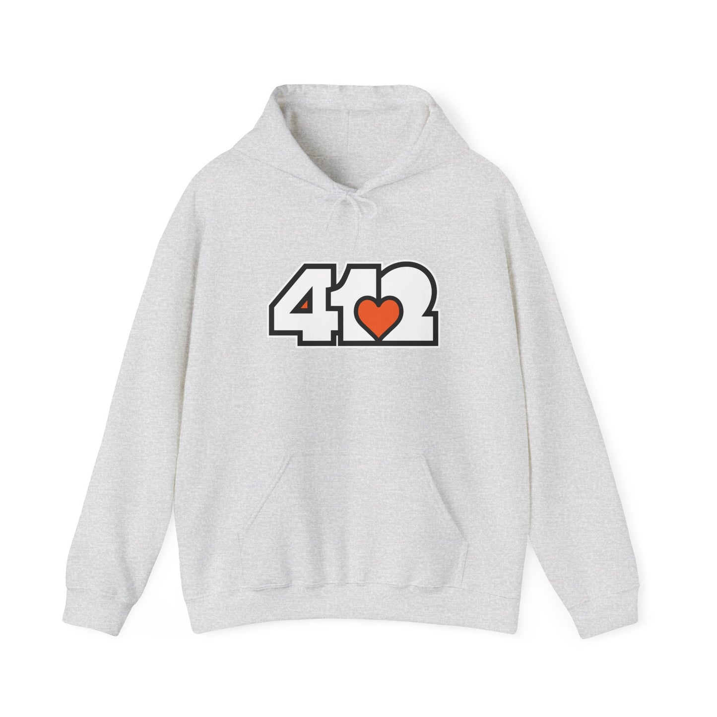 Orange Heart Adult Hoodie