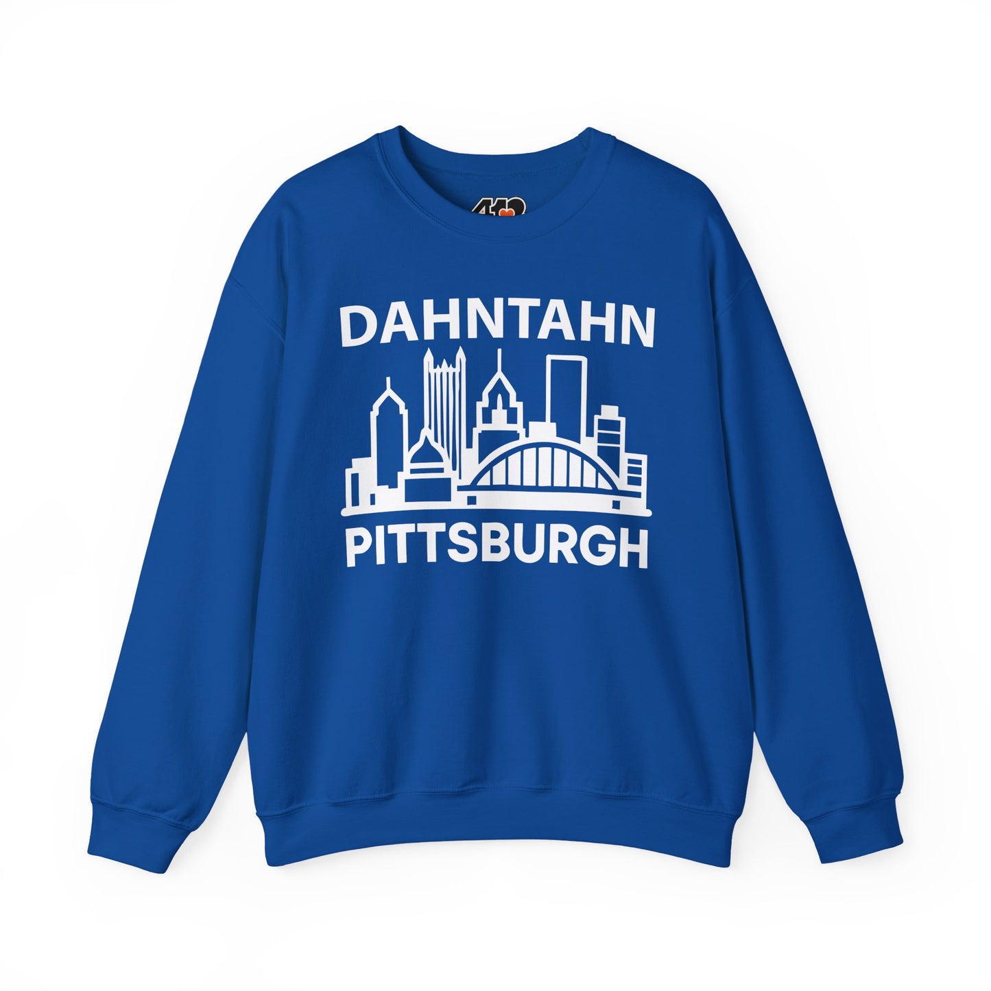 Dahntahn Pittsburgh Adult Sweatshirt - White Logo