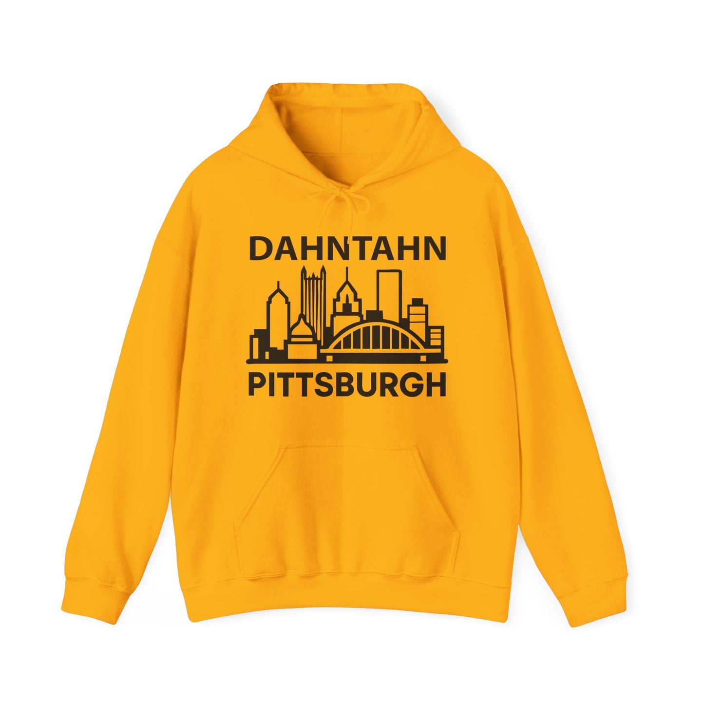 Dahntahn Pittsburgh Adult Hoodie - Black Logo