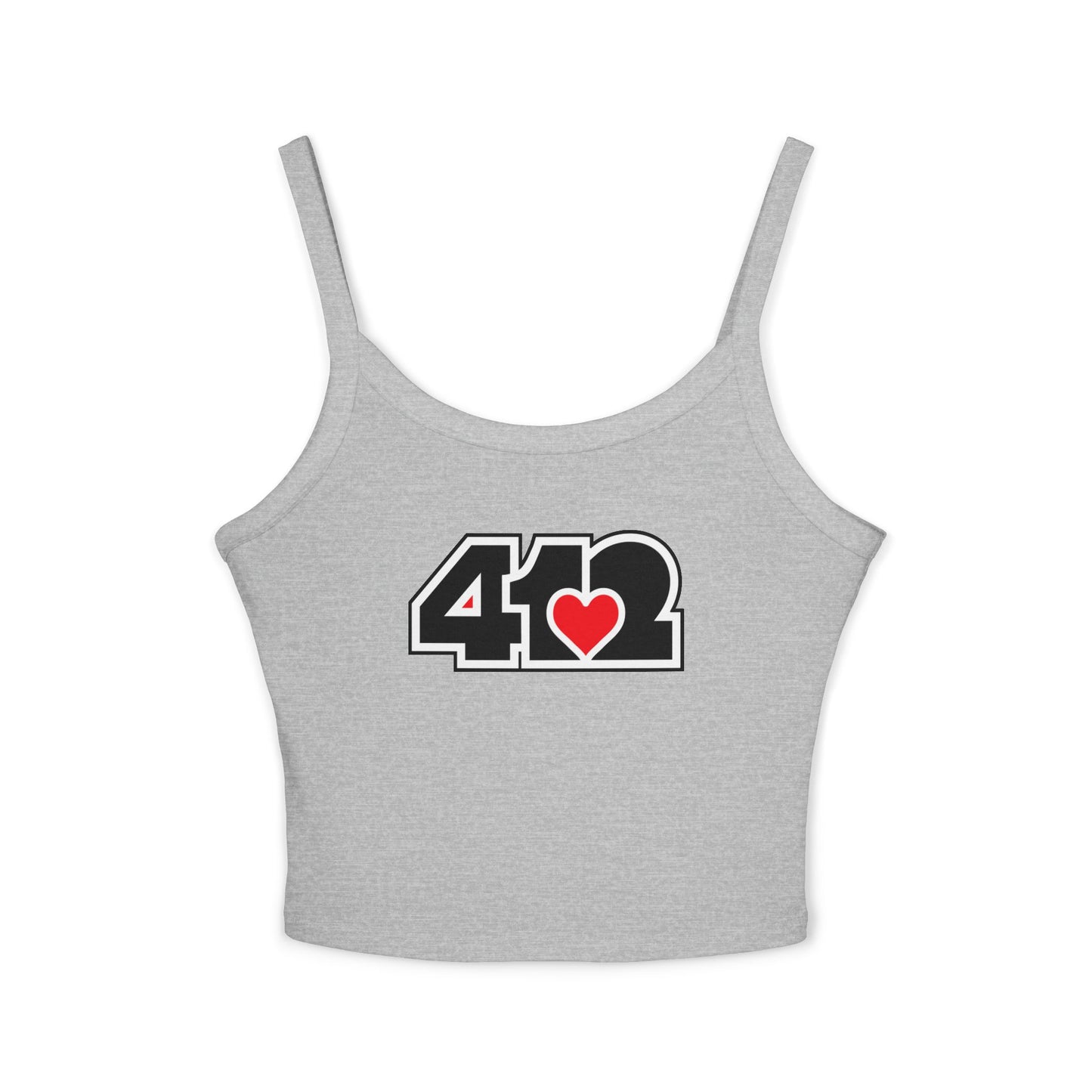 412 Women’s Camisole – Red Heart, Black Logo