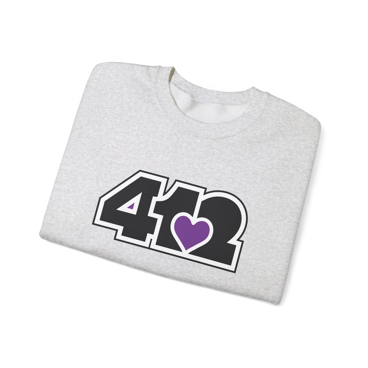 412 Crew Neck Sweatshirt - Purple Heart, Black Logo