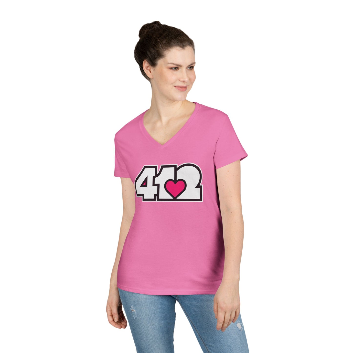 Pink Heart Women’s V-Neck