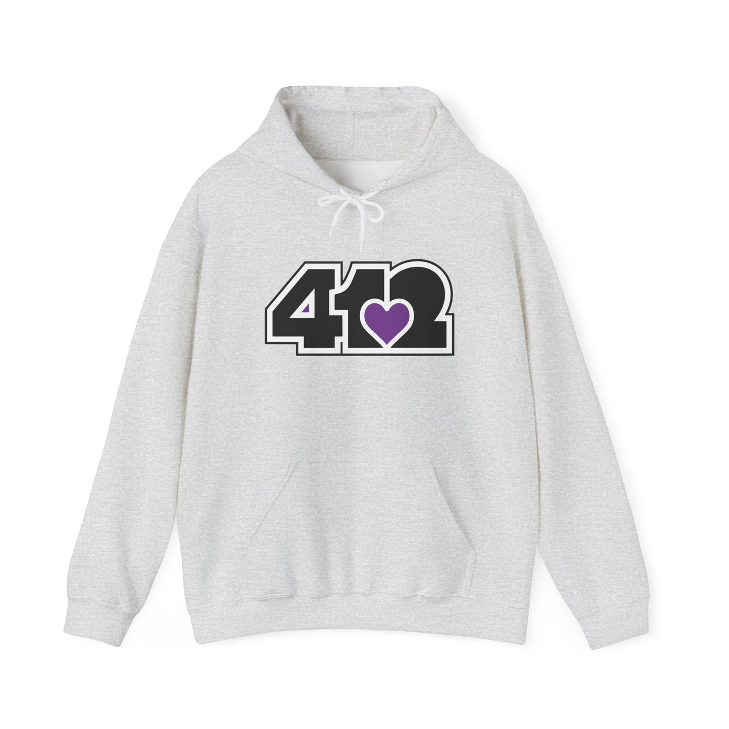 412 Classic Fit Adult Hoodie - Purple Heart Black Logo