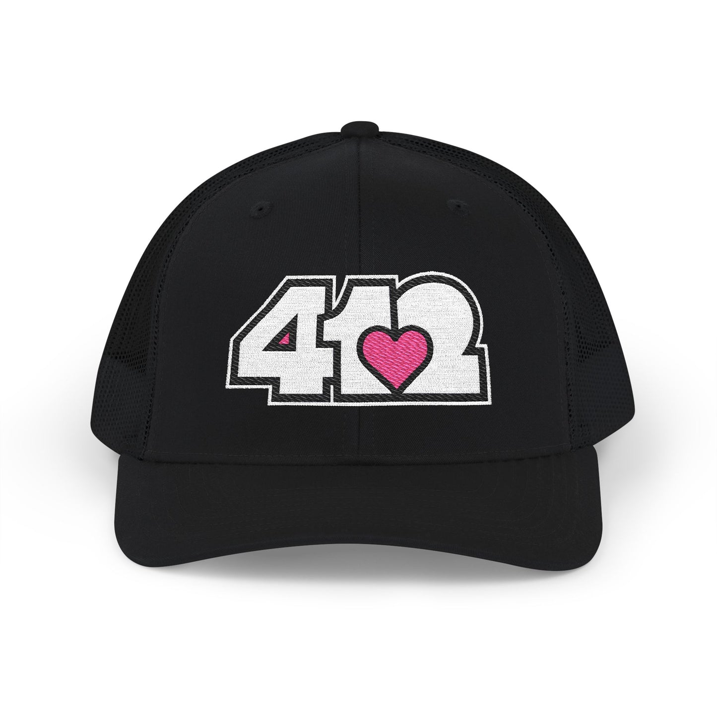 Pink Heart Embroidered Snapback Cap