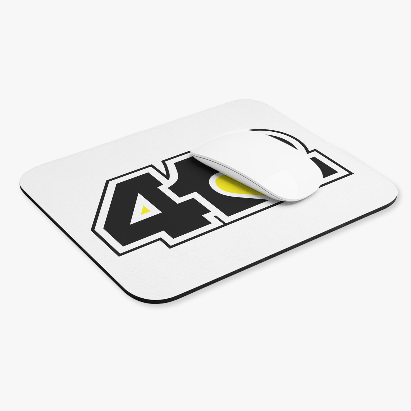 412 Mouse Pad - Yellow Heart, Black Logo