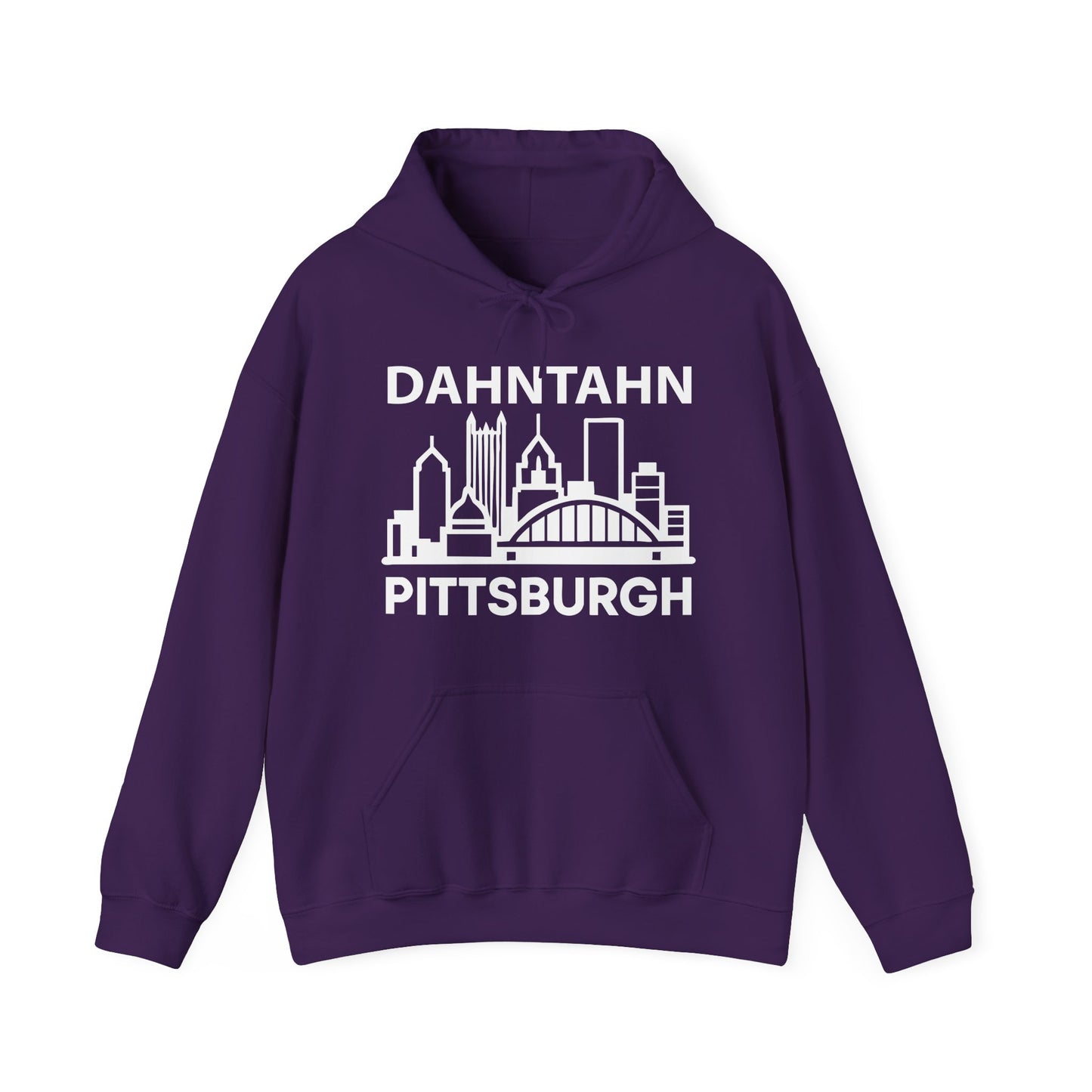 Dahntahn Pittsburgh Adult Hoodie - White Logo