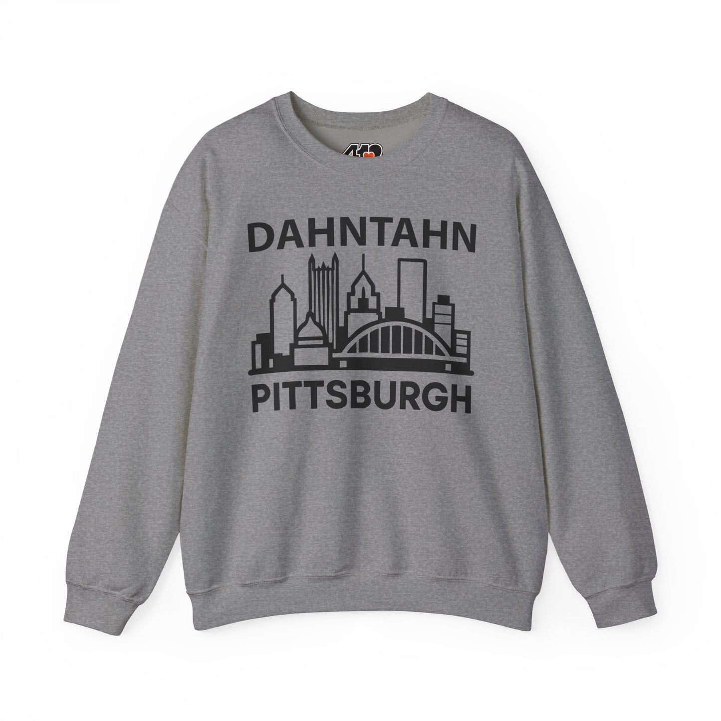 Dahntahn Pittsburgh Adult Sweatshirt - Black Logo