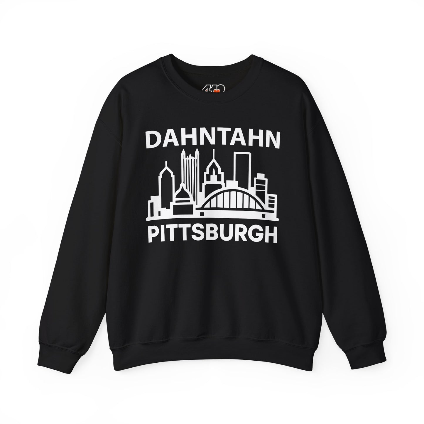 Dahntahn Pittsburgh Adult Sweatshirt - White Logo