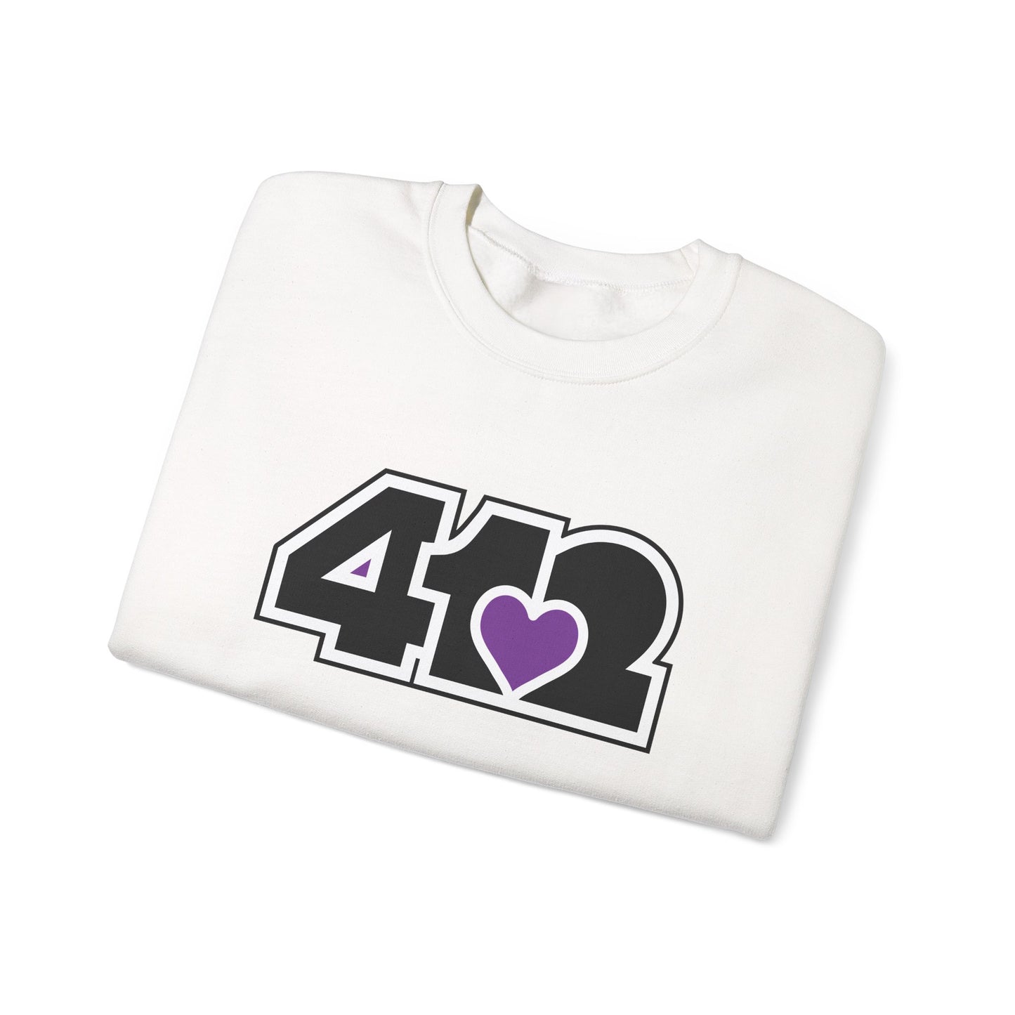 412 Crew Neck Sweatshirt - Purple Heart, Black Logo