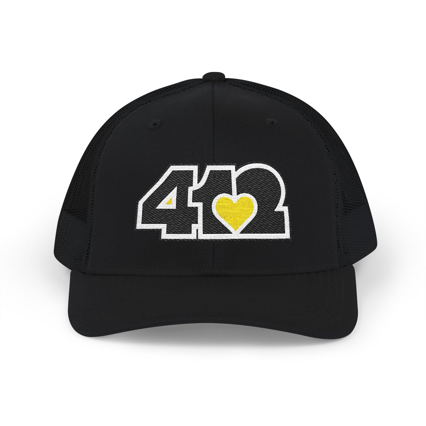 412 Snapback Crown – Embroidered Yellow Heart, Black Logo