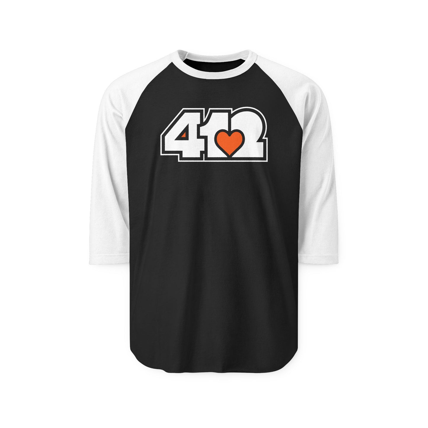 Orange Heart Three-Quarter Sleeve Shirt