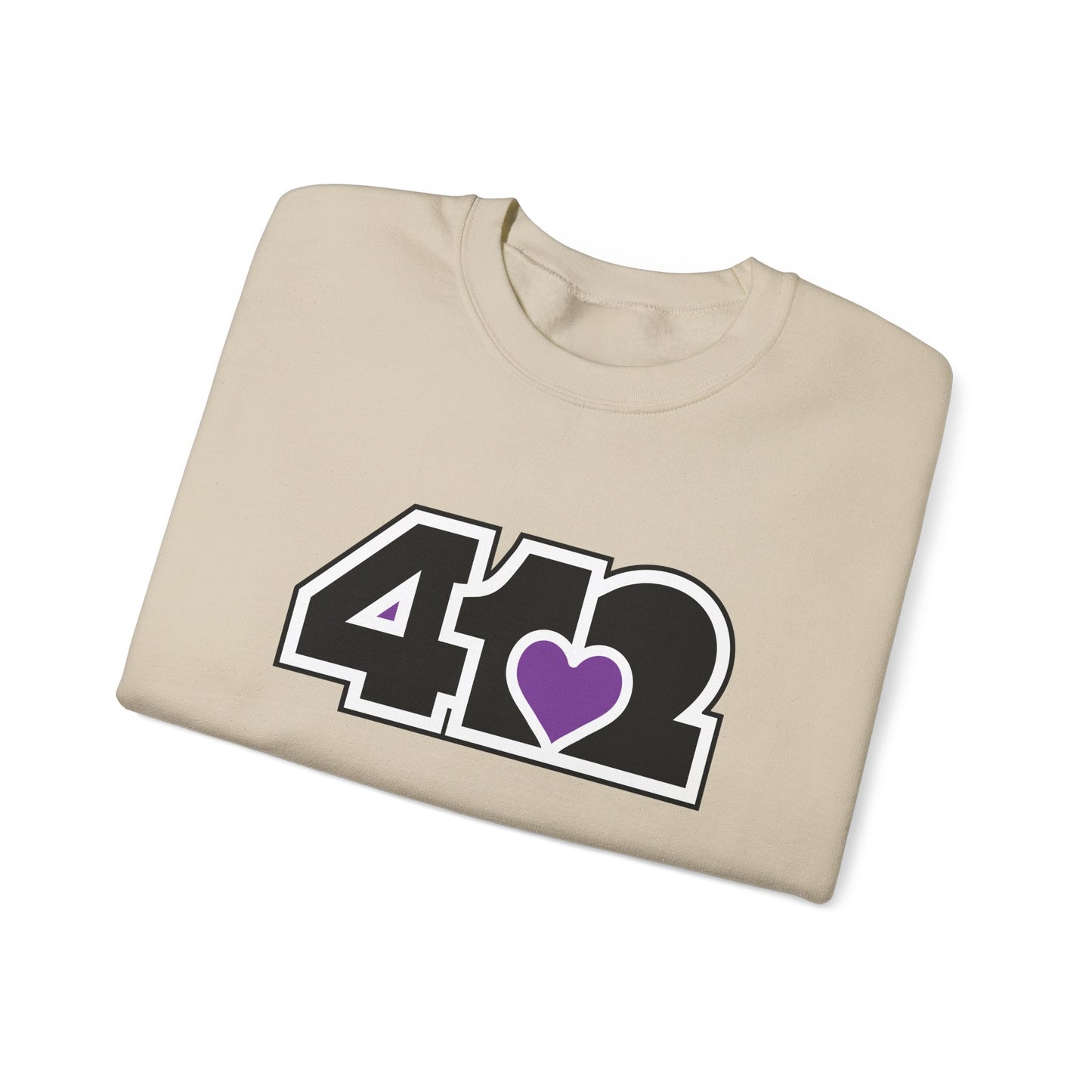 412 Crew Neck Sweatshirt - Purple Heart, Black Logo