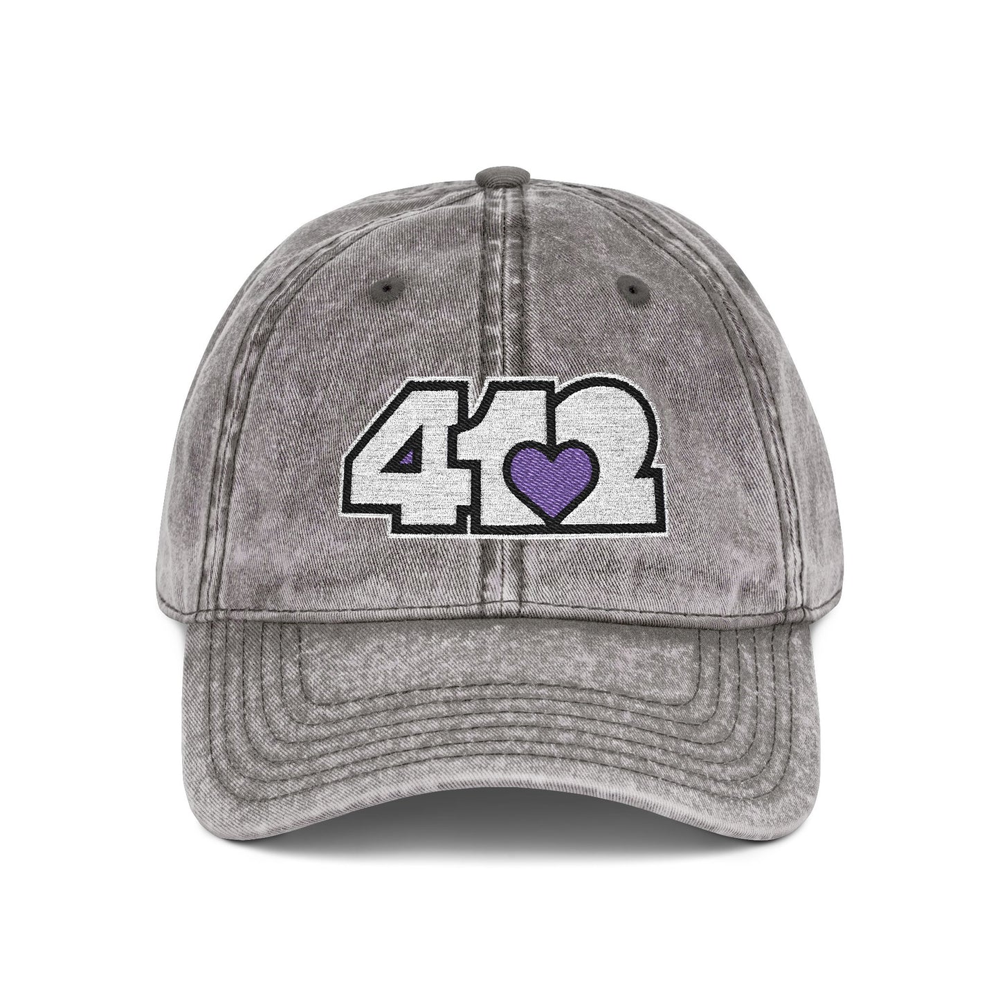 412 Vintage Crown – Embroidered Purple Heart, White Logo