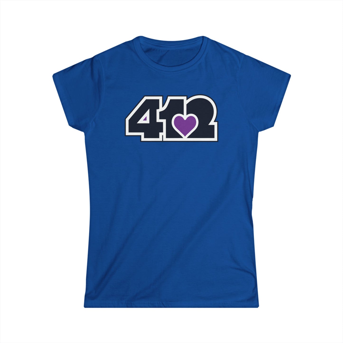 412 Women's Softstyle Tee - Purple Heart, Black Logo