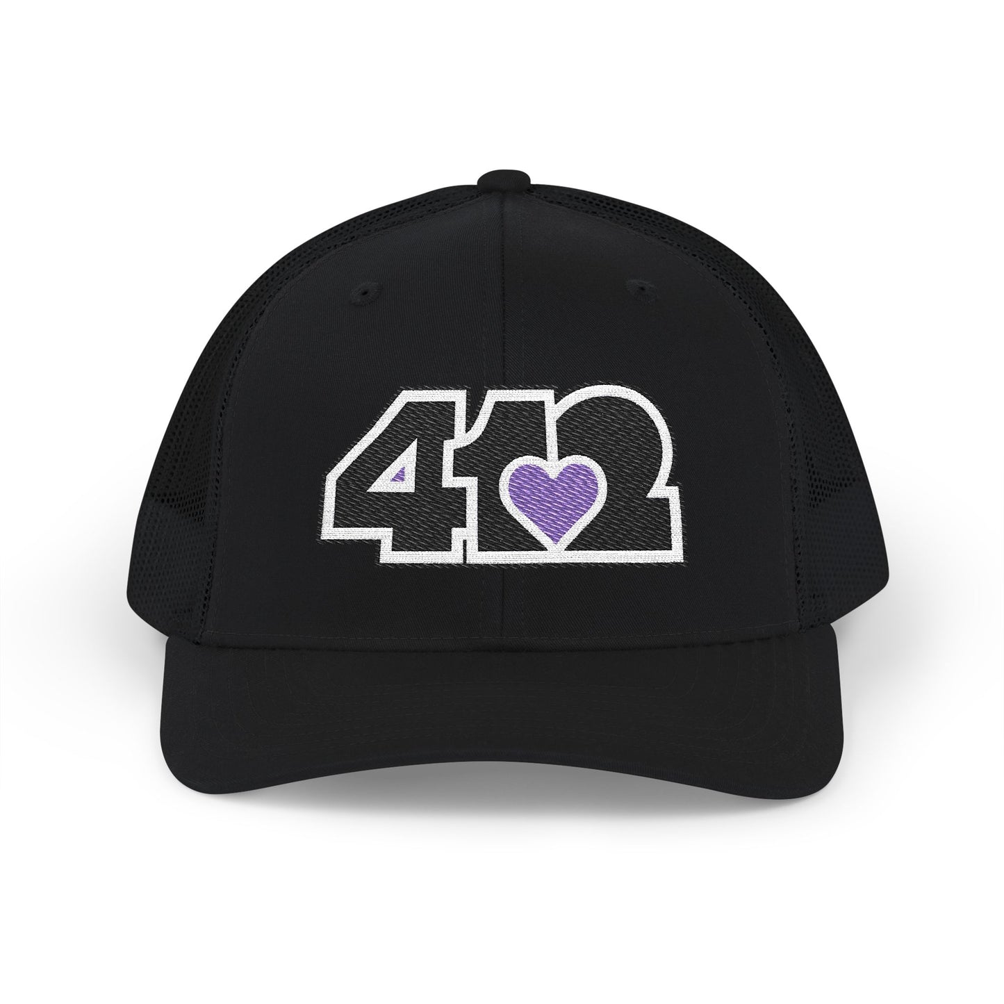 412 Snapback Crown – Embroidered Purple Heart, Black Logo