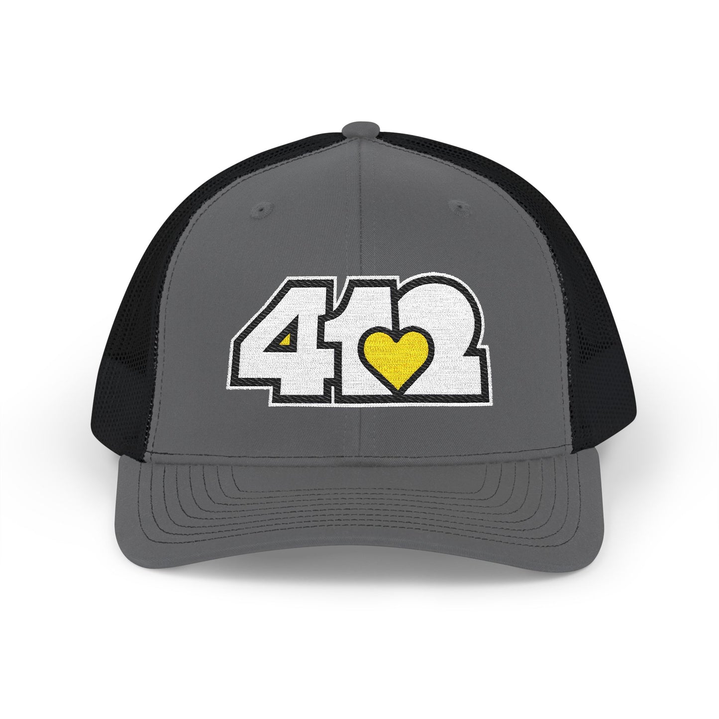 412 Snapback Crown – Embroidered Yellow Heart, White Logo