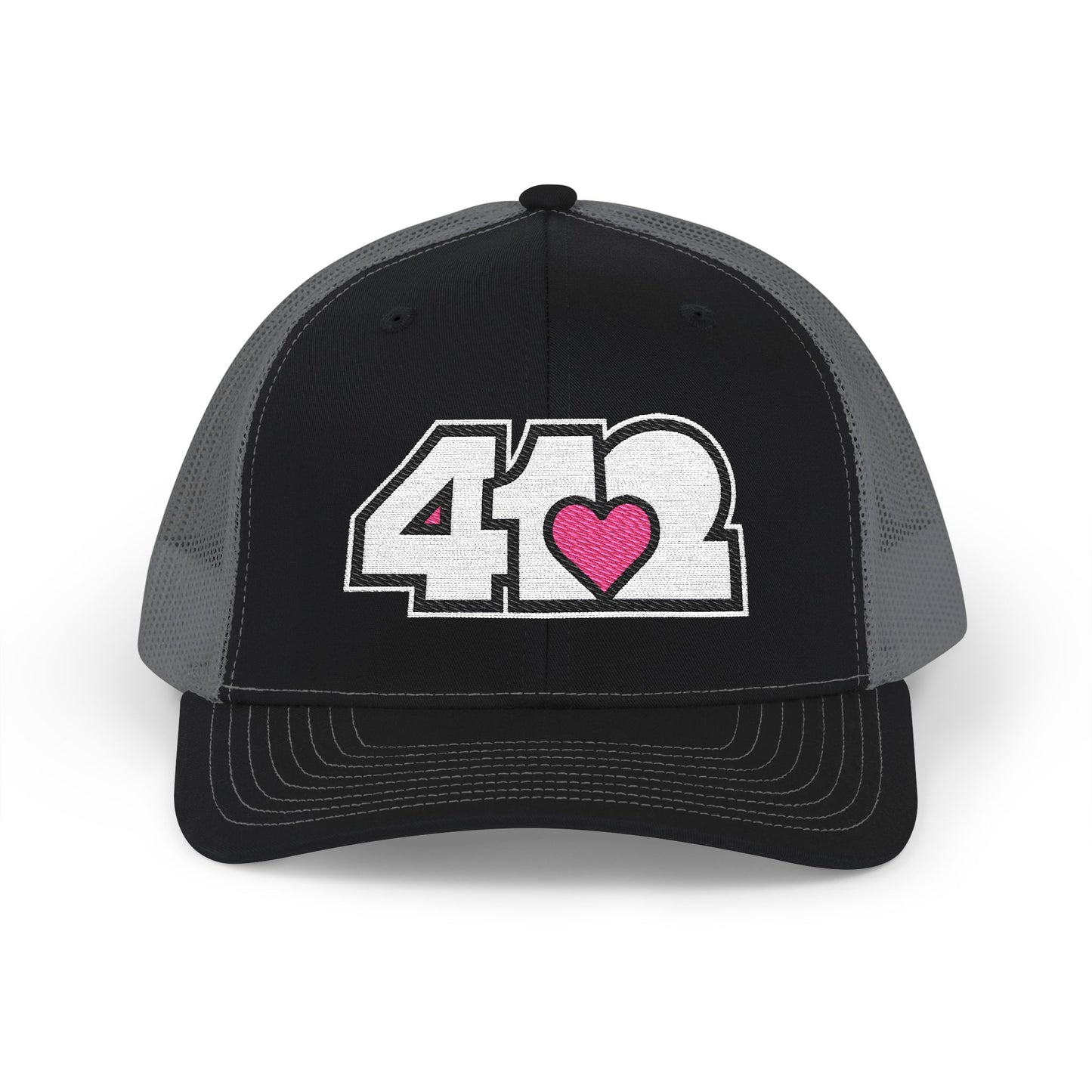 Pink Heart Embroidered Snapback Cap