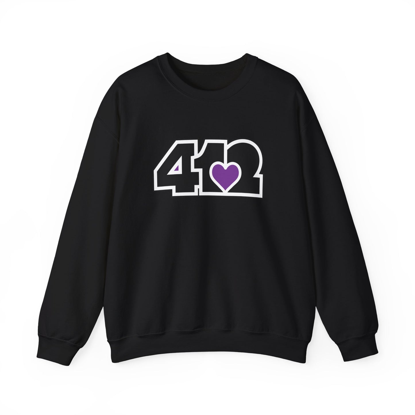 412 Crew Neck Sweatshirt - Purple Heart, Black Logo