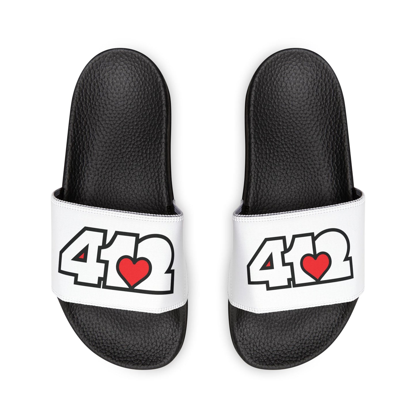 412 Men's Slides - Red Heart, White Logo