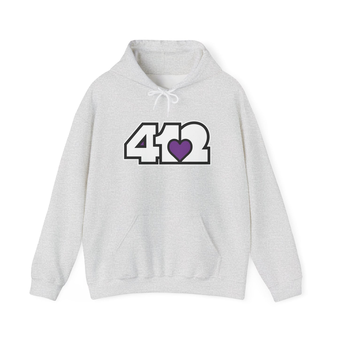 412 Classic Fit Adult Hoodie - Purple Heart, White Logo