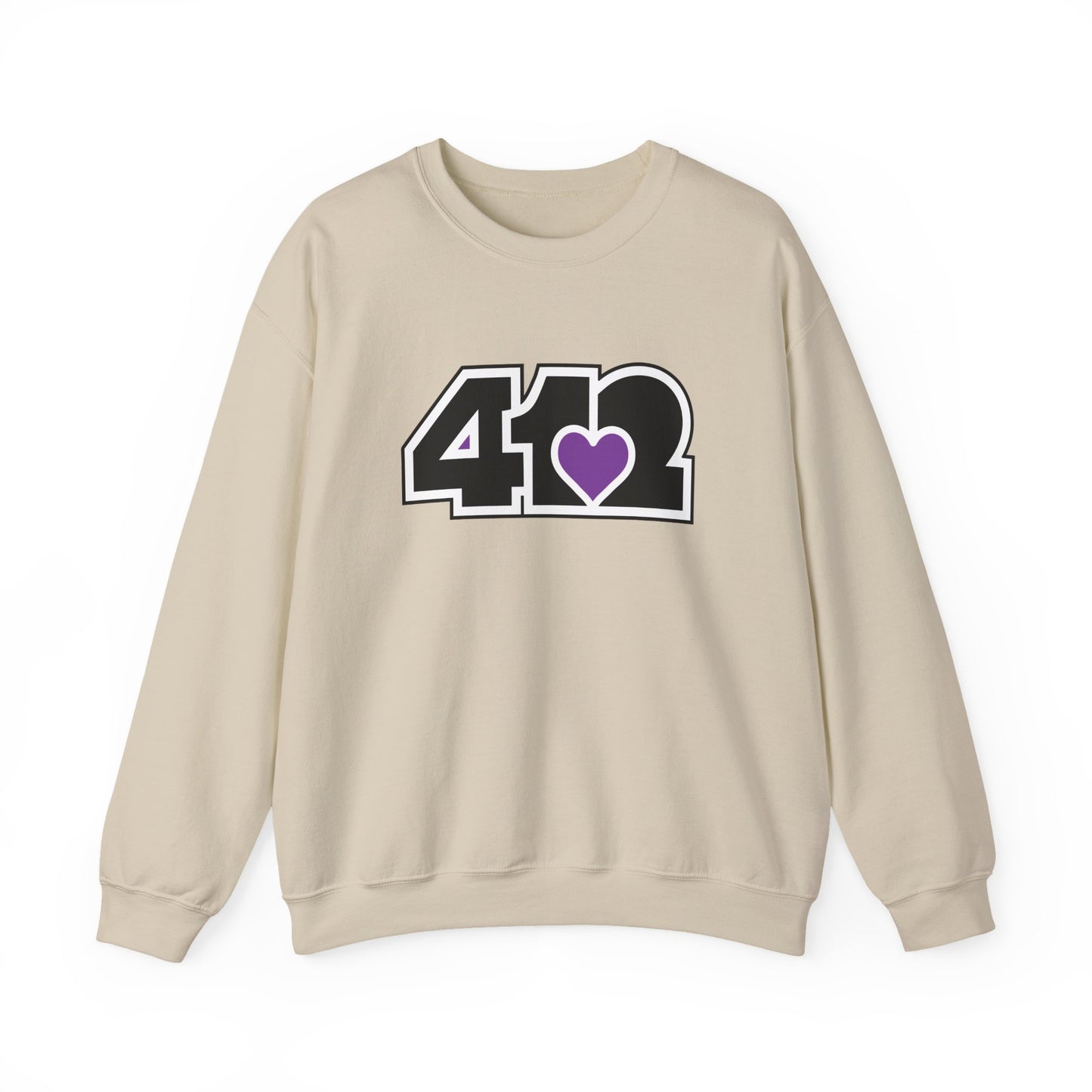 412 Crew Neck Sweatshirt - Purple Heart, Black Logo