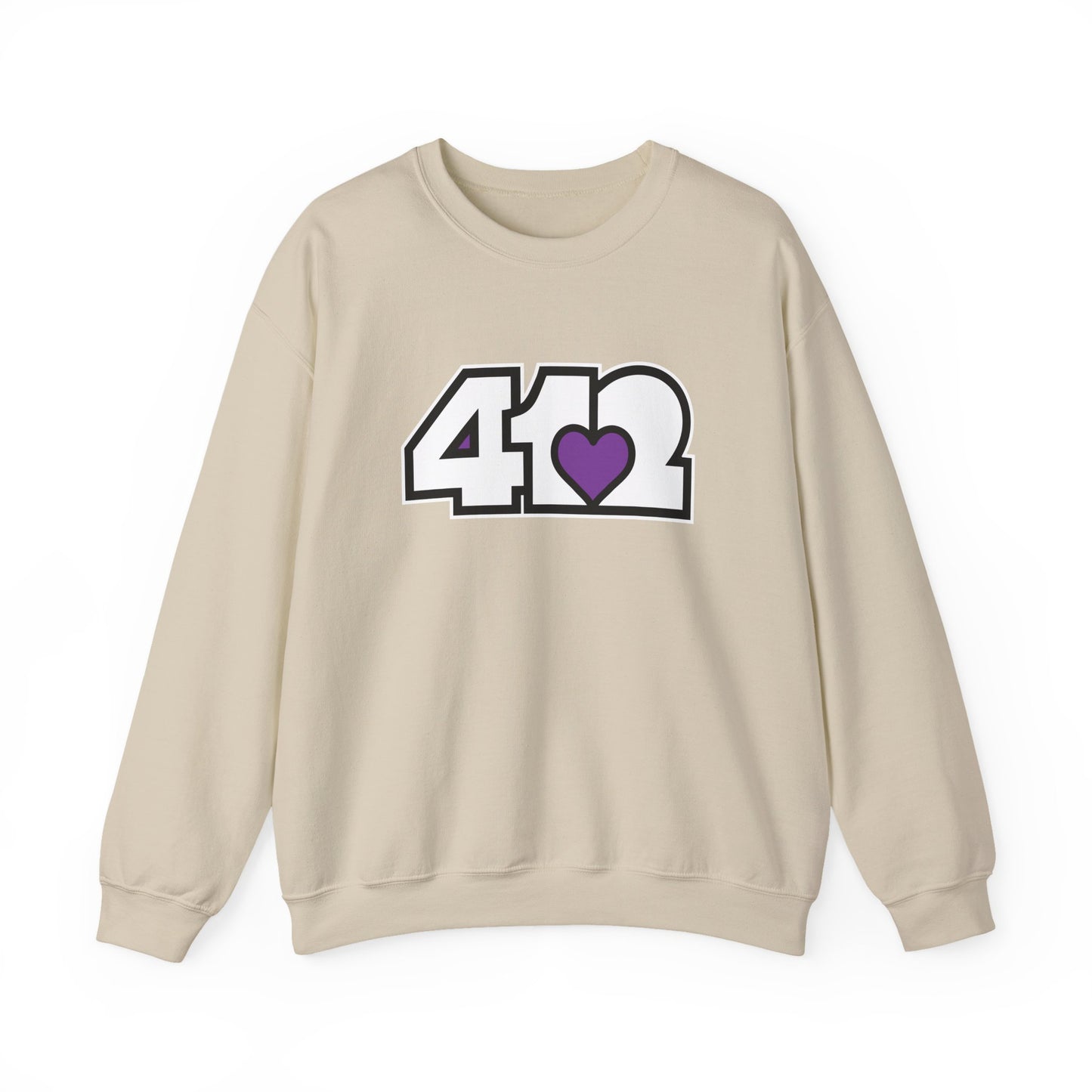412 Crew Neck Sweatshirt - Purple Heart, White Logo