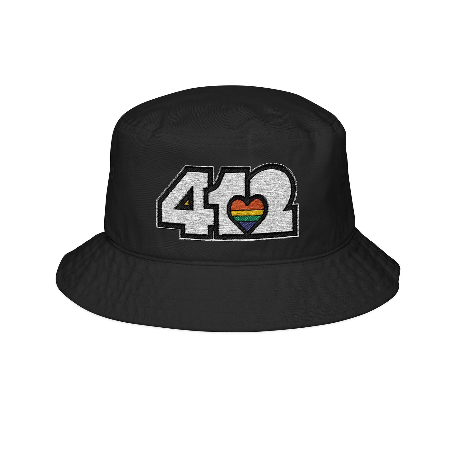 Rainbow Heart Embroidered Bucket Hat