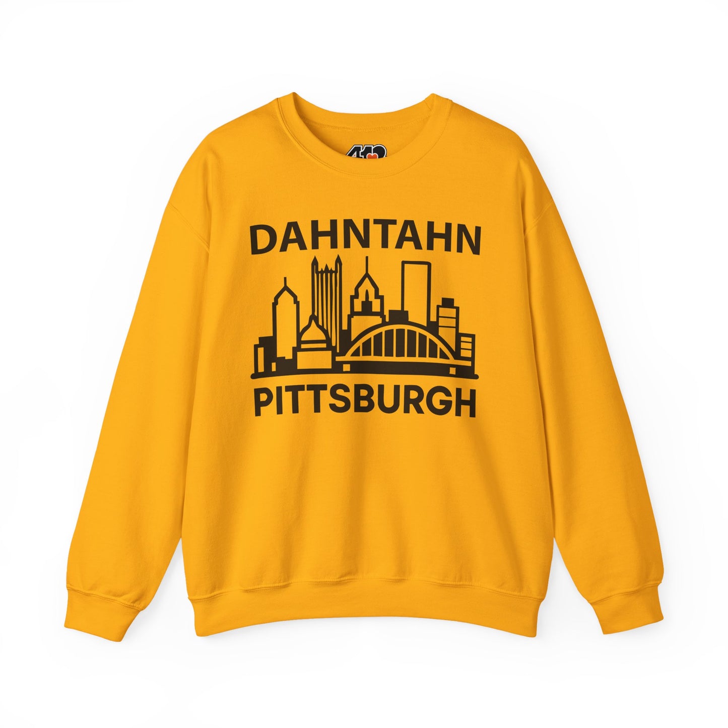Dahntahn Pittsburgh Adult Sweatshirt - Black Logo