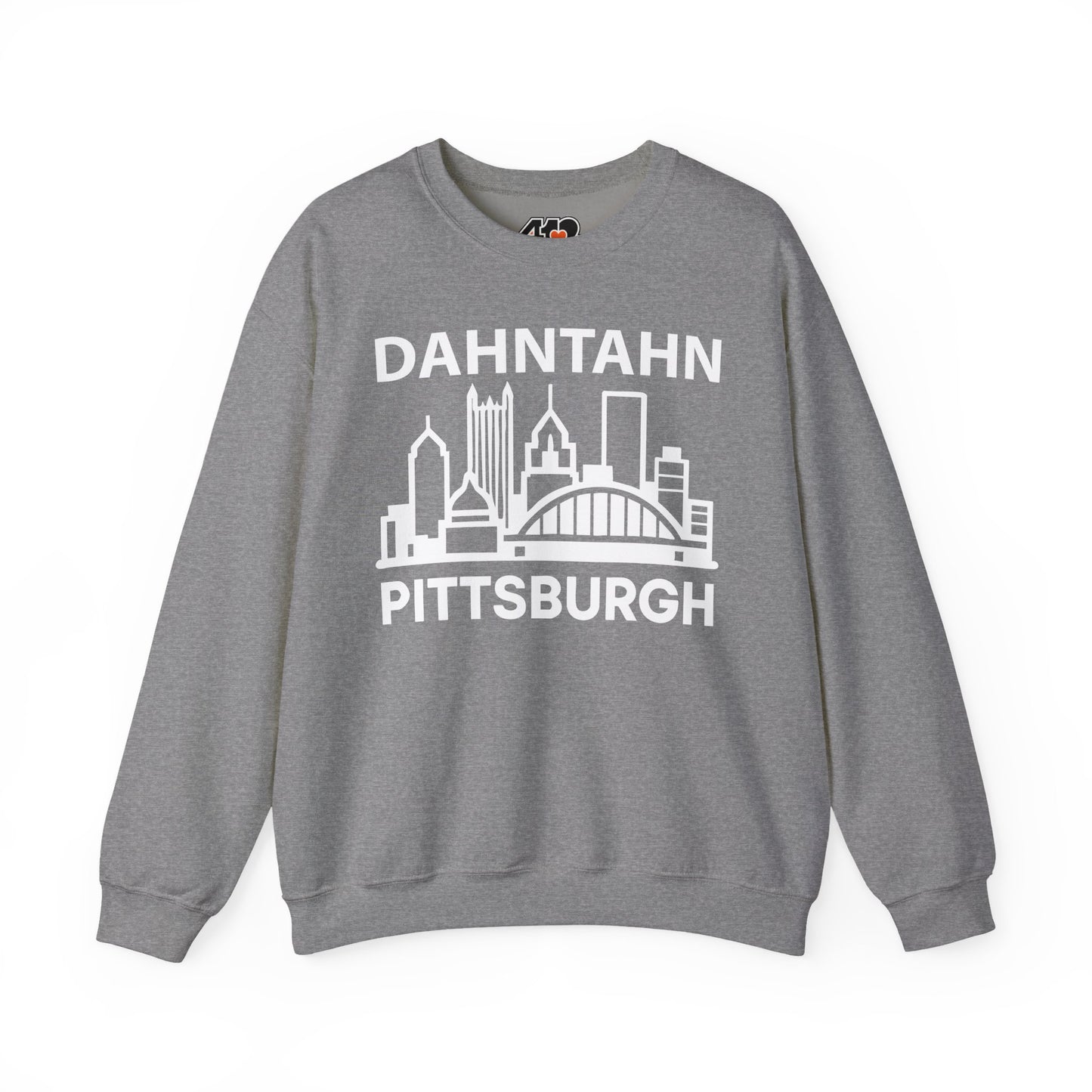 Dahntahn Pittsburgh Adult Sweatshirt - White Logo