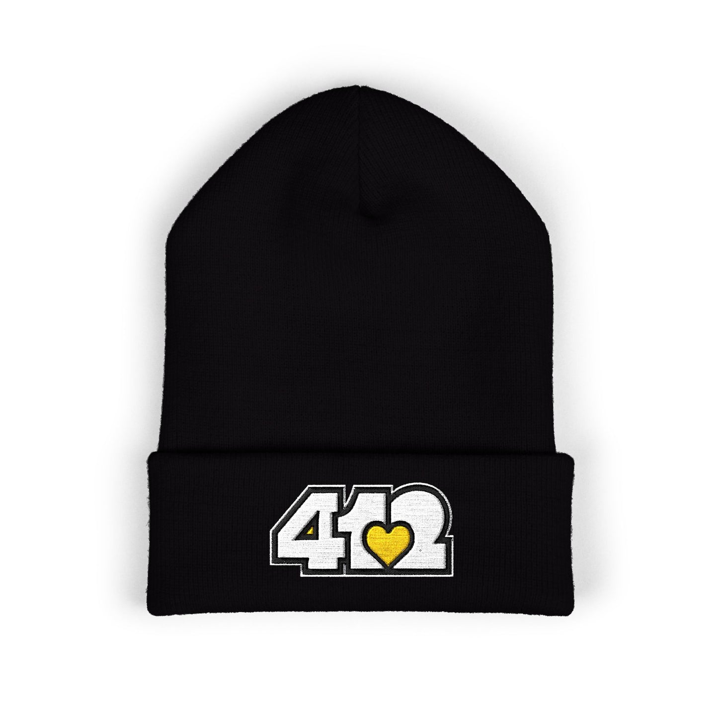 Yellow Heart Embroidered Beanie Hat