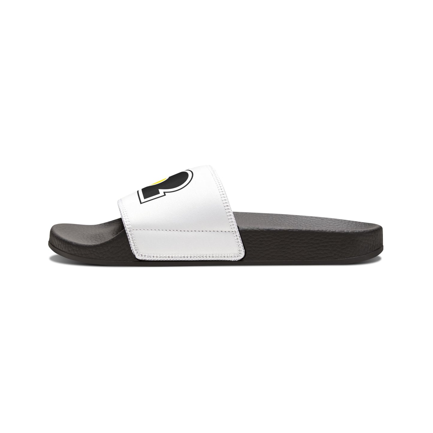 412 Men's Slides - Black Logo, Yellow Heart