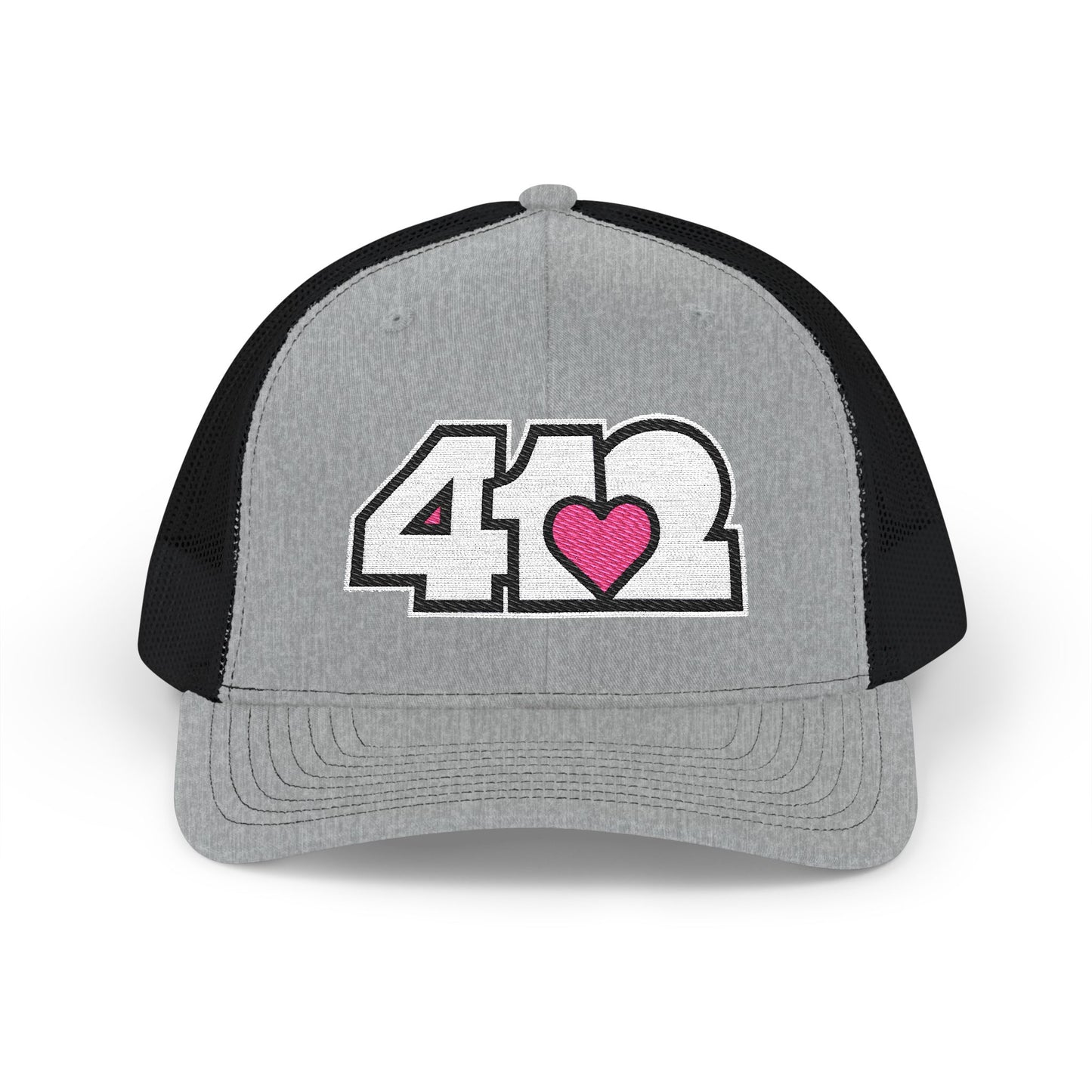 Pink Heart Embroidered Snapback Cap
