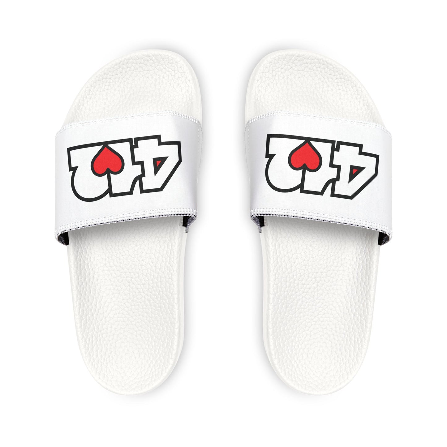 412 Women's Slides - Red Heart, White Logo