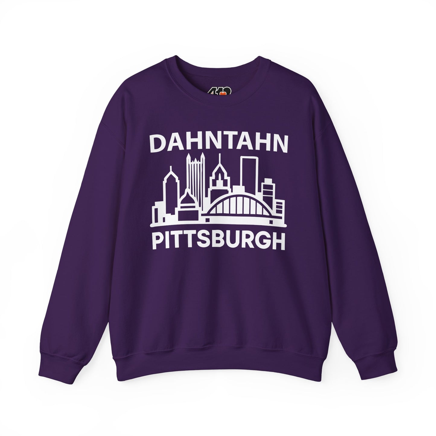 Dahntahn Pittsburgh Adult Sweatshirt - White Logo