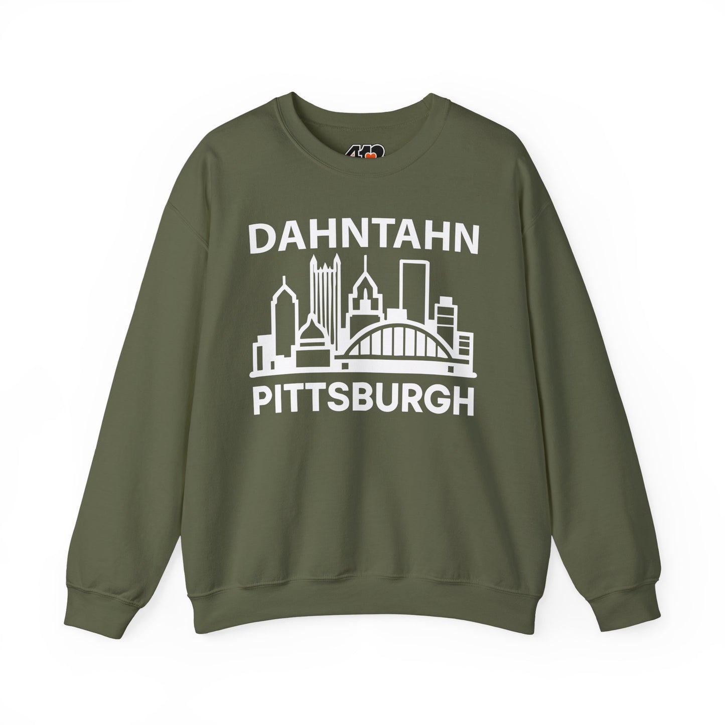 Dahntahn Pittsburgh Adult Sweatshirt - White Logo
