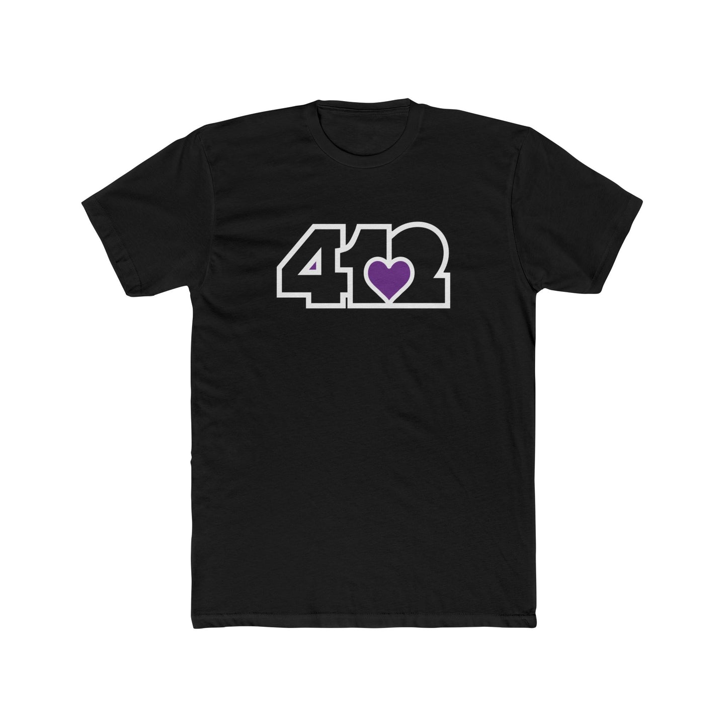 412 Contoured Fit Tee - Purple Heart, Black Logo