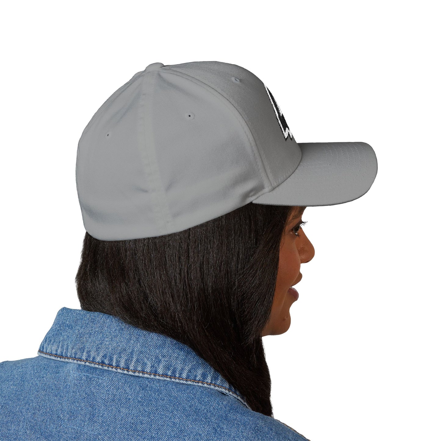 412 Stretch Fit Crown - Embroidered Purple Heart, Black Logo