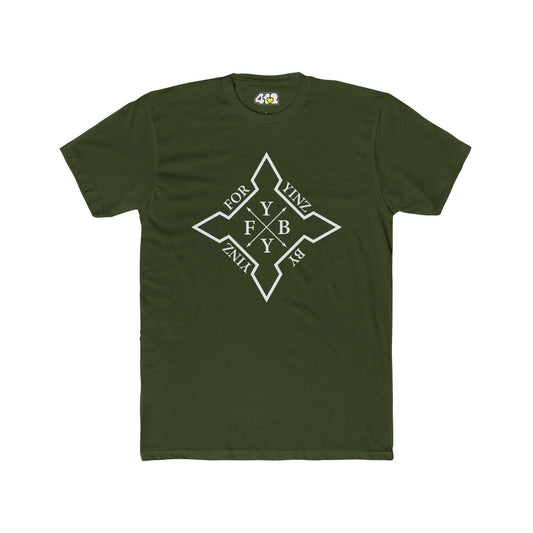For YINZ By YINZ T-Shirt | White Logo. Apparel Color: Solid Military Green. Tailored fit T-Shirt with breathable cotton fabric, and classic neckline.