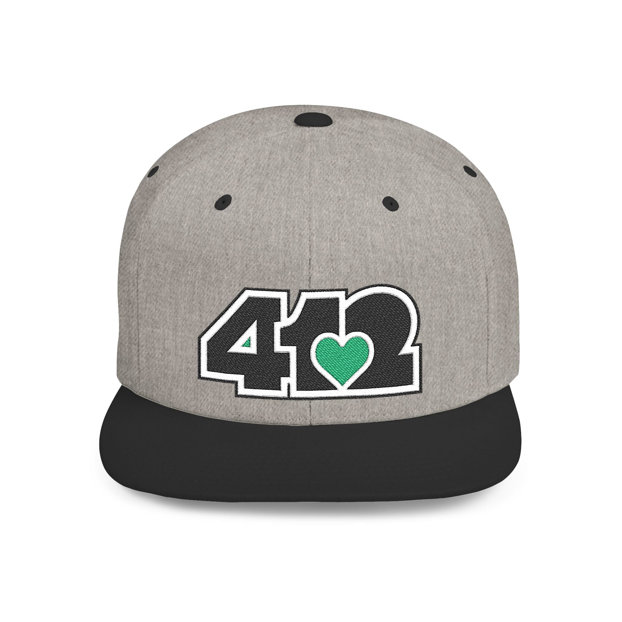 Pittsburgh 412 Black & Green Embroidered Flat Bill Snapback Hat