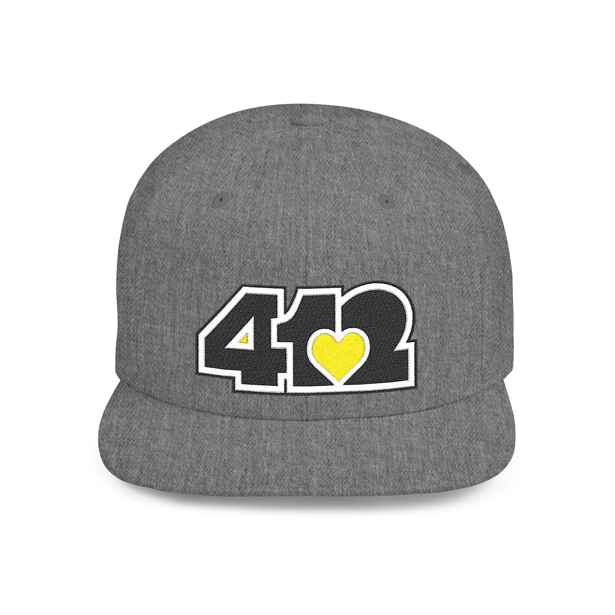 Pittsburgh 412 Black & Yellow Embroidered Flat Bill Snapback Hat