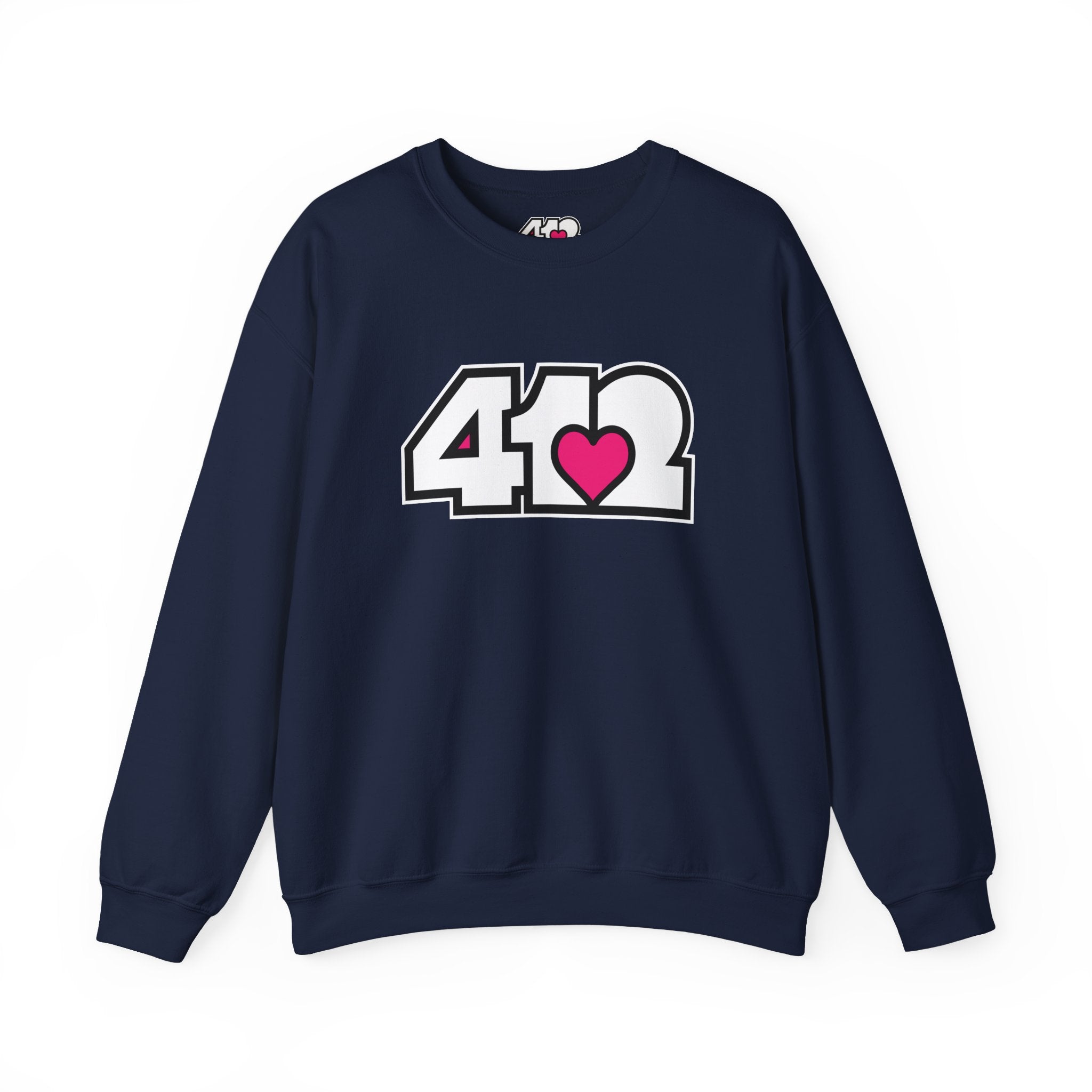 Pittsburgh Signature White Pink 412 Unisex Crewneck Sweatshirt