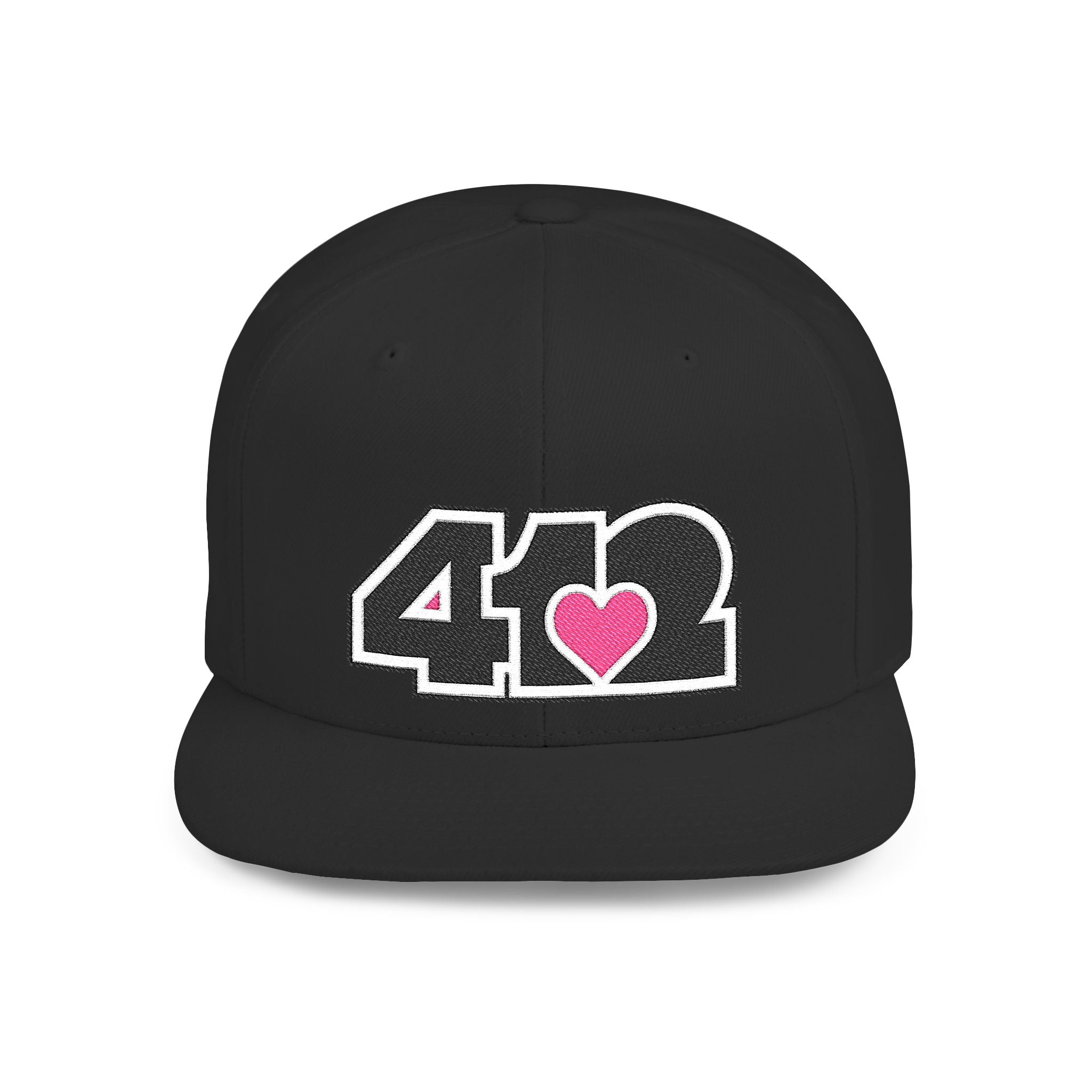 Pittsburgh 412 Black & Pink Embroidered Flat Bill Snapback Hat