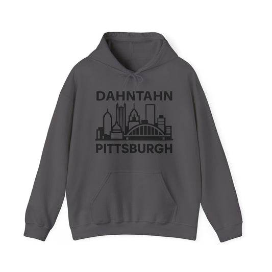 Dahntahn Pittsburgh Adult Hoodie - Black Logo
