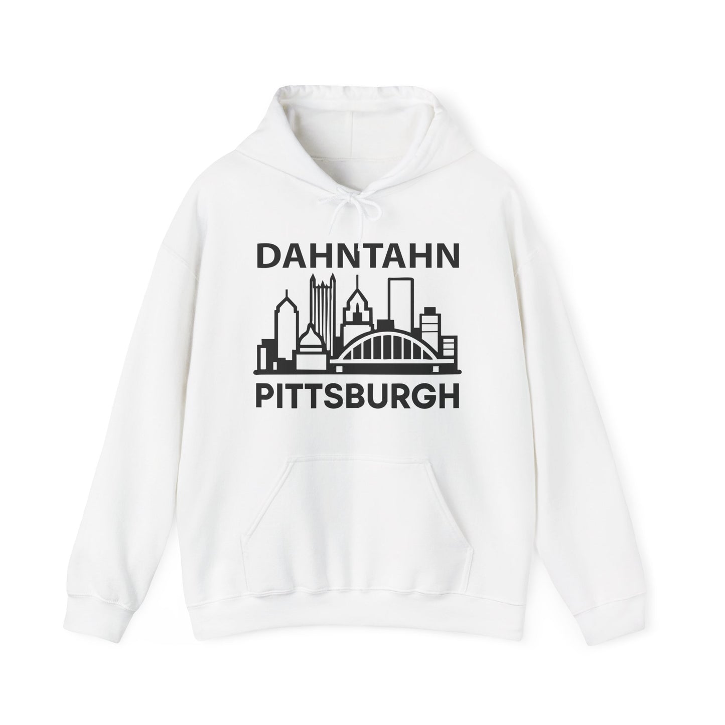 Dahntahn Pittsburgh Adult Hoodie - Black Logo
