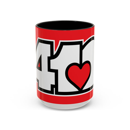 412 Collectible Mug - Red Heart, White Logo