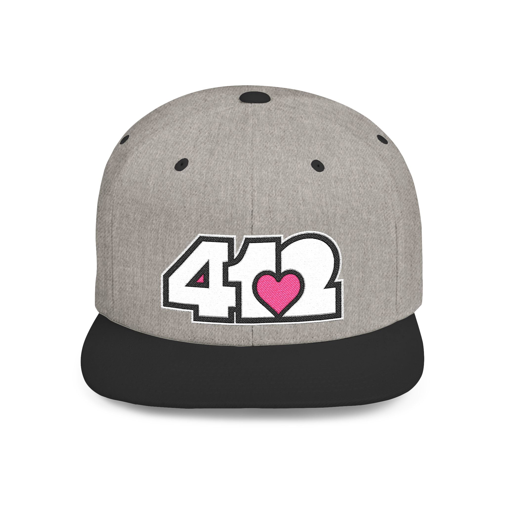 Pittsburgh 412 White & Pink Embroidered Flat Bill Snapback Hat