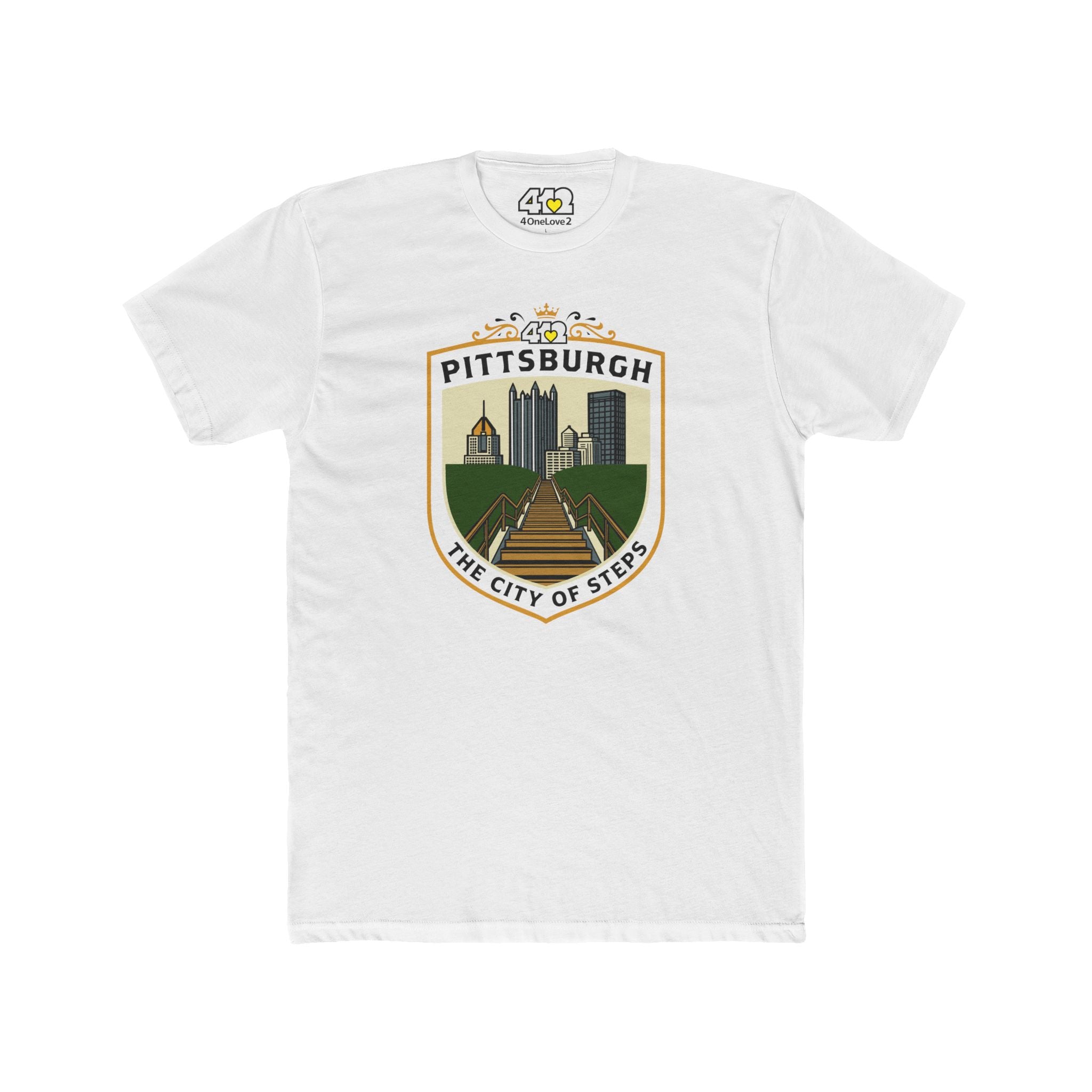 City of Steps T?Shirt – heather-gray – Pittsburgh N'AT T-Shirts – 4OneLove2
