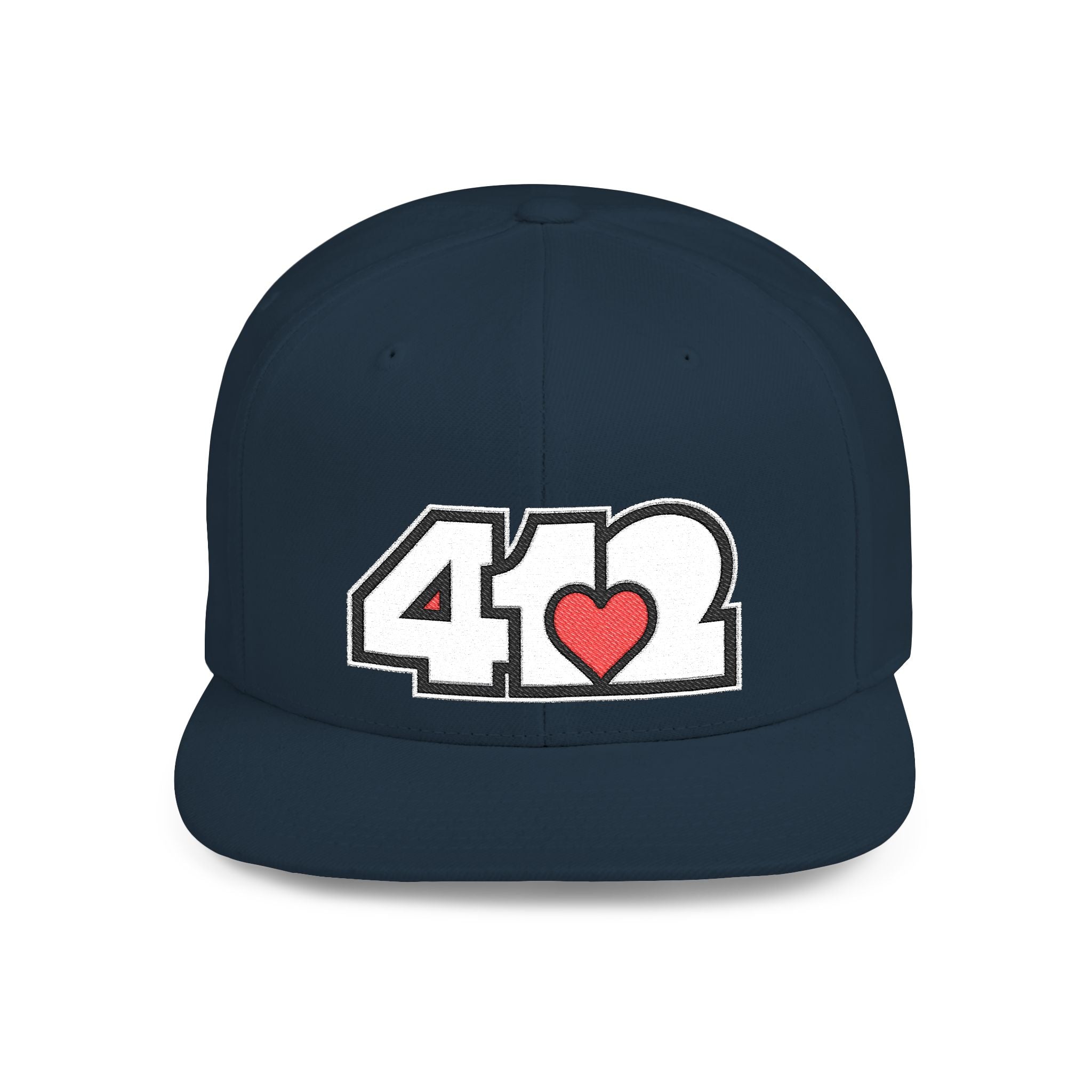 Pittsburgh 412 White & Red Embroidered Flat Bill Snapback Hat
