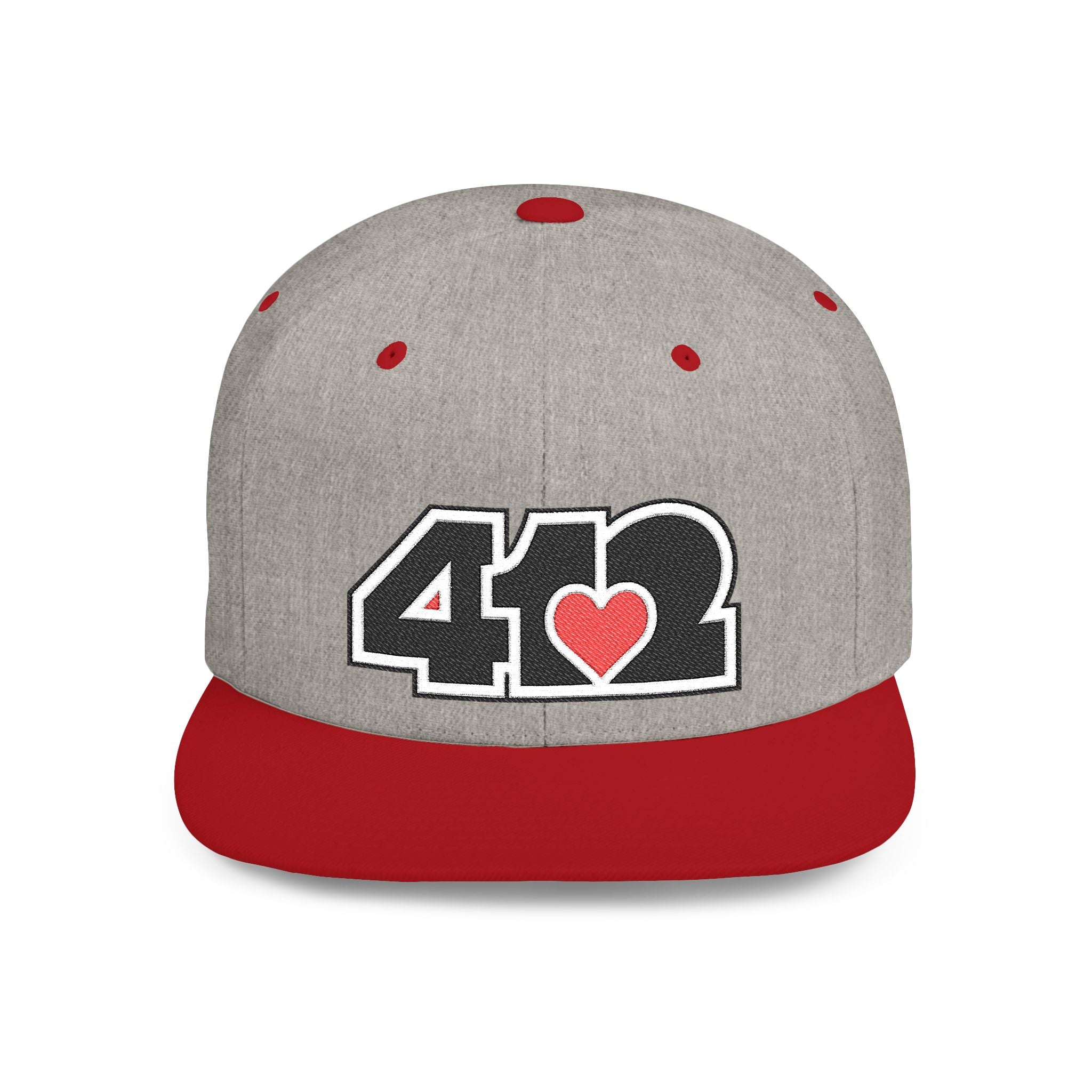 Pittsburgh 412 Black & Red Embroidered Flat Bill Snapback Hat